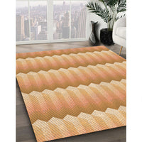 Patterned Yellow Orange Rug, pat3248org