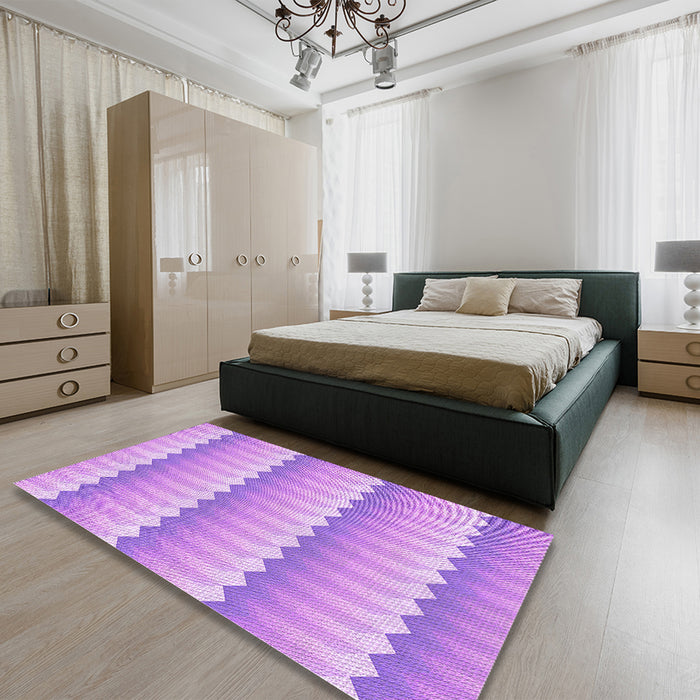 Patterned Pastel Purple Pink Rug in a Bedroom, pat3248pur