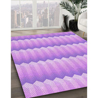 Patterned Pastel Purple Pink Rug, pat3248pur