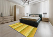 Patterned Bright Gold Yellow Rug in a Bedroom, pat3248yw