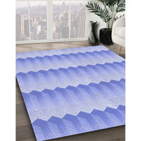 Patterned Light Slate Blue Rug, pat3249blu