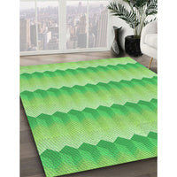 Patterned Emerald Green Rug, pat3249grn