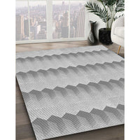 Patterned Platinum Silver Gray Rug, pat3249gry