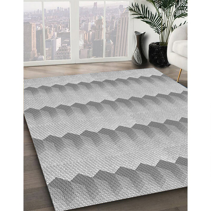 Patterned Platinum Silver Gray Rug in Family Room, pat3249gry