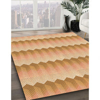 Patterned Yellow Orange Rug, pat3249org