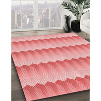 Patterned Pastel Pink Rug, pat3249rd