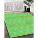 Patterned Emerald Green Rug in Family Room, pat325grn