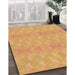 Patterned Orange Rug in Family Room, pat325org