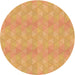 Square Patterned Orange Rug, pat325org