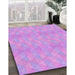 Machine Washable Transitional Violet Purple Rug in a Family Room, wshpat325pur