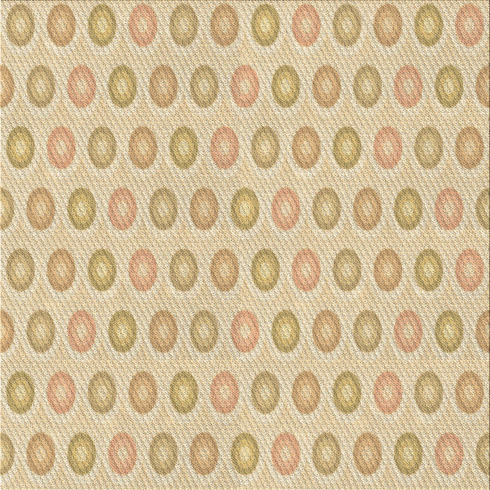 Round Patterned Khaki Gold Rug, pat3250brn
