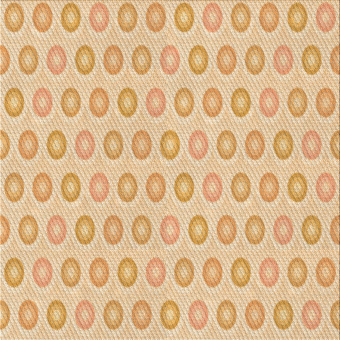 Round Patterned Orange Rug, pat3250org