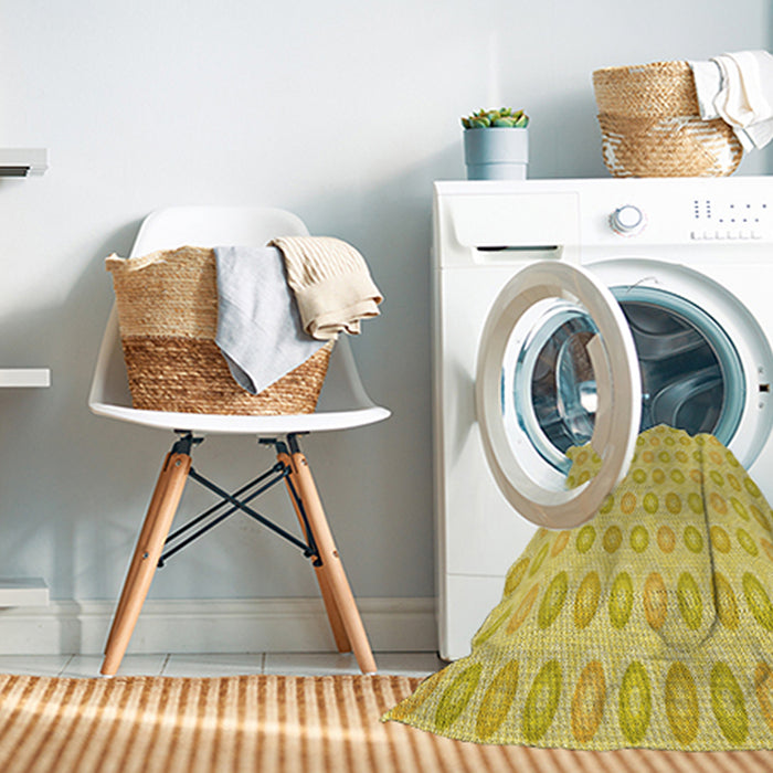 Machine Washable Transitional Yellow Rug in a Washing Machine, wshpat3250yw