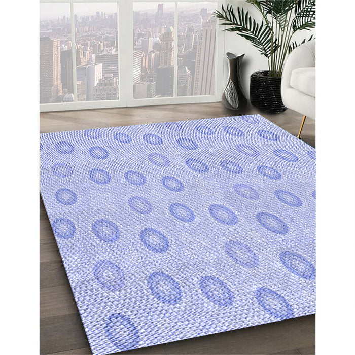 Patterned Sky Blue Rug in Family Room, pat3251blu