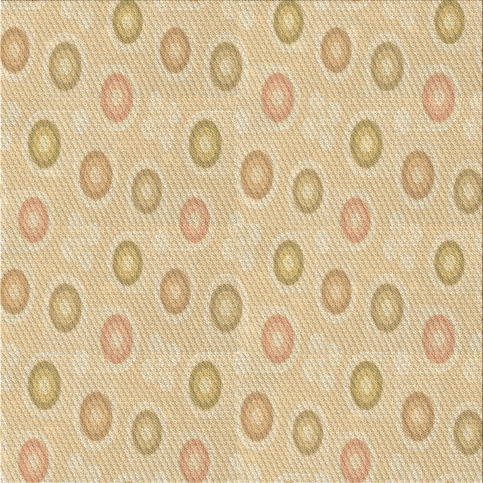 Round Patterned Metallic Gold Rug, pat3251brn