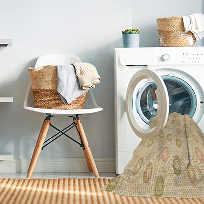 Machine Washable Transitional Metallic Gold Rug in a Washing Machine, wshpat3251brn