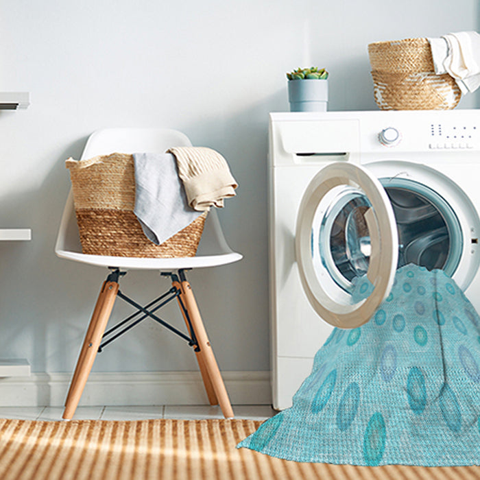Machine Washable Transitional Diamond Blue Rug in a Washing Machine, wshpat3251lblu