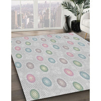 Patterned Platinum Gray Novelty Rug, pat3251