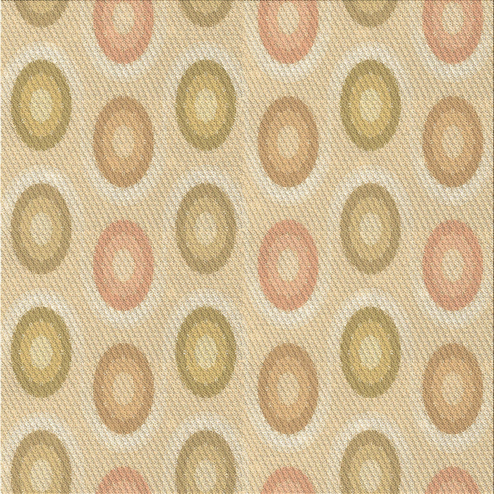 Round Patterned Brown Gold Rug, pat3252brn