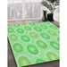 Machine Washable Transitional Jade Green Rug in a Family Room, wshpat3252grn