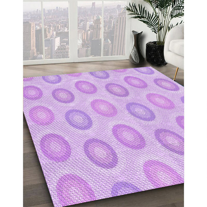 Patterned Purple Rug in Family Room, pat3252pur