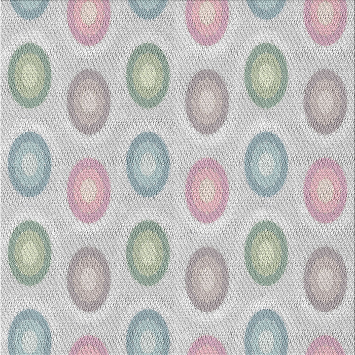 Square Patterned Platinum Gray Novelty Rug, pat3252