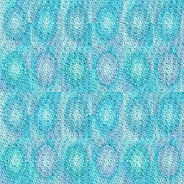 Round Patterned Bright Turquoise Blue Rug, pat3253lblu