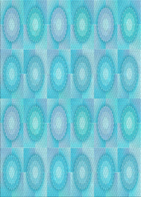 Machine Washable Transitional Bright Turquoise Blue Rug, wshpat3253lblu