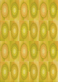 Machine Washable Transitional Yellow Rug, wshpat3253yw