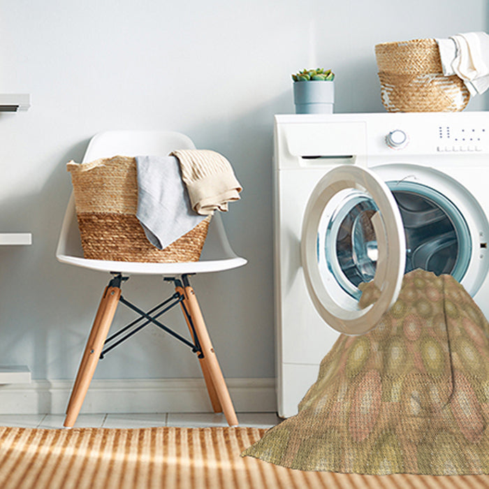 Machine Washable Transitional Yellow Orange Rug in a Washing Machine, wshpat3254brn