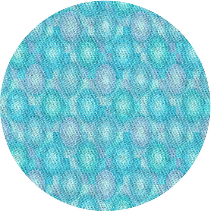 Square Patterned Bright Turquoise Blue Rug, pat3254lblu