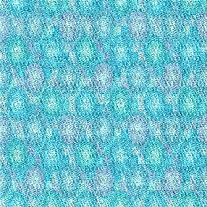 Round Patterned Bright Turquoise Blue Rug, pat3254lblu