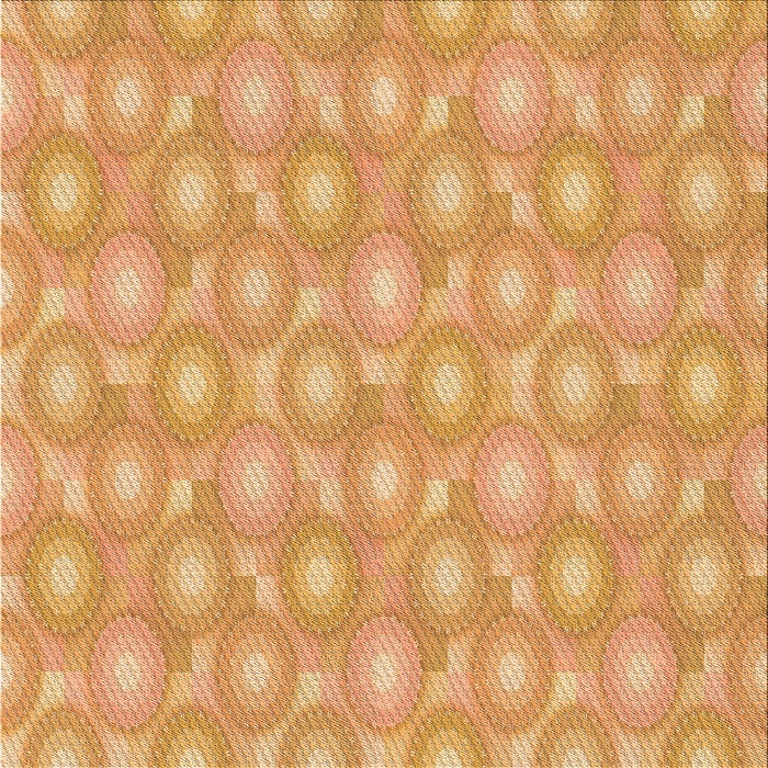 Round Patterned Neon Orange Rug, pat3254org