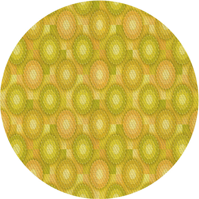 Square Machine Washable Transitional Yellow Rug in a Living Room, wshpat3254yw