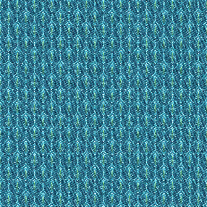 Round Patterned Blue Rug, pat3255lblu