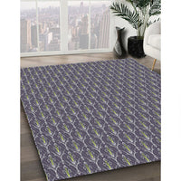 Patterned Dark Gray Novelty Rug, pat3255