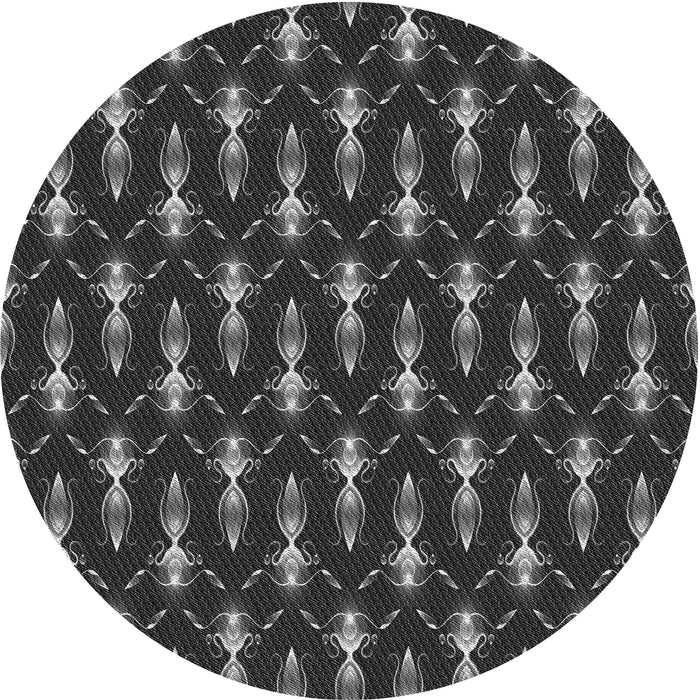 Square Patterned Midnight Gray Rug, pat3256gry