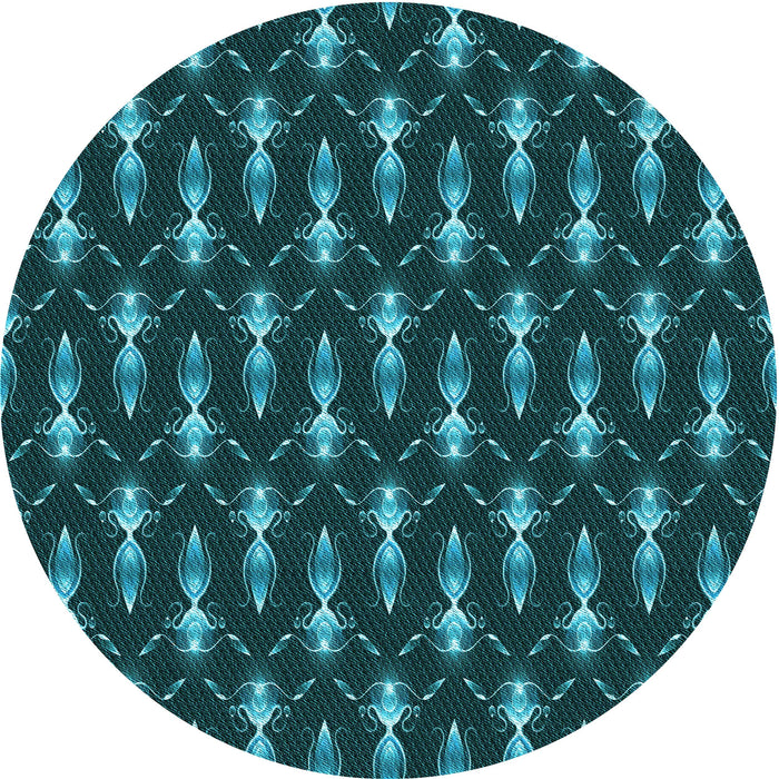Square Machine Washable Transitional Deep Teal Green Rug in a Living Room, wshpat3256lblu
