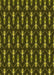 Patterned Dark Yellow Green Rug, pat3256yw