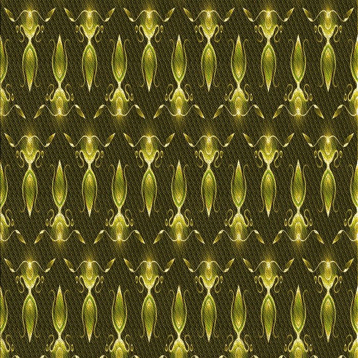 Patterned Dark Yellow Green Rug, pat3256yw