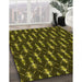 Patterned Dark Yellow Green Rug in Family Room, pat3256yw