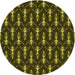 Square Machine Washable Transitional Dark Yellow Green Rug in a Living Room, wshpat3256yw