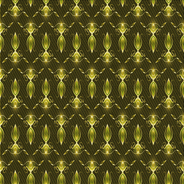 Round Patterned Dark Yellow Green Rug, pat3256yw