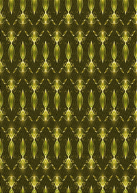 Machine Washable Transitional Dark Yellow Green Rug, wshpat3256yw