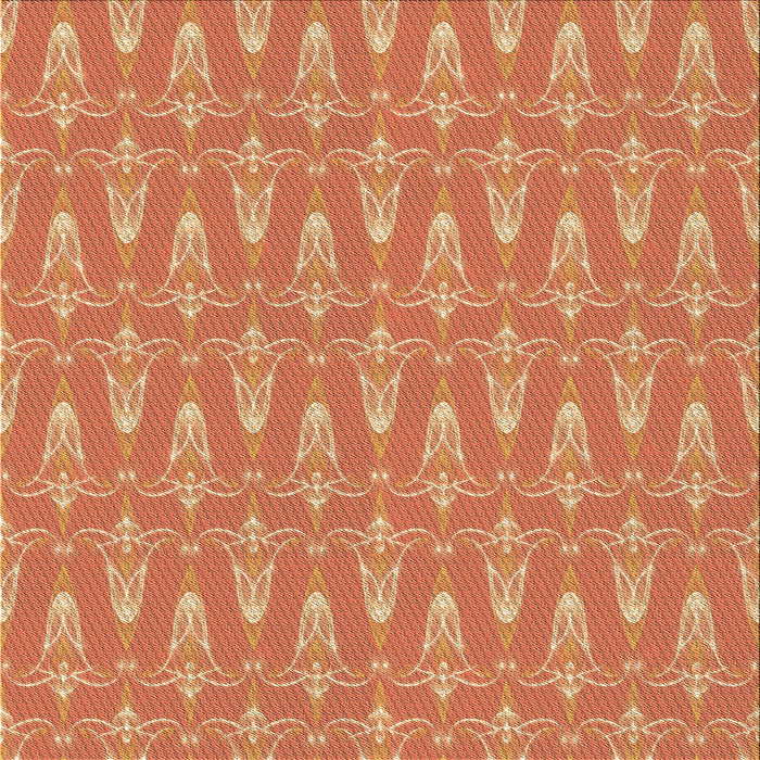 Round Patterned Orange Rug, pat3257brn