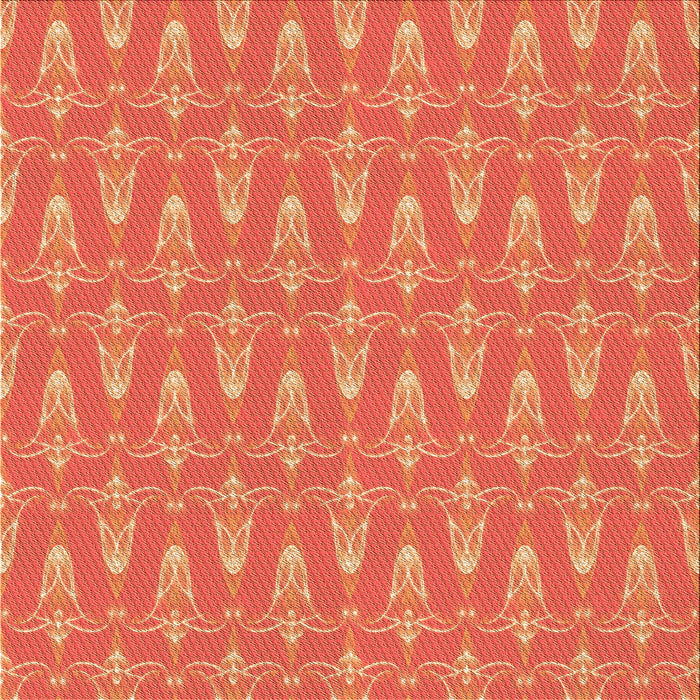 Round Patterned Neon Red Rug, pat3257org