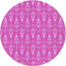 Square Patterned Fuchsia Magenta Purple Rug, pat3257pur