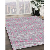 Patterned Gray Novelty Rug, pat3258