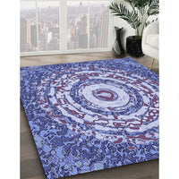 Patterned Deep Periwinkle Purple Rug, pat3259blu