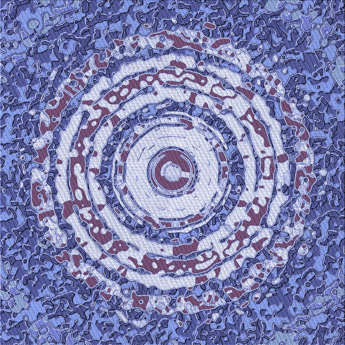 Round Patterned Deep Periwinkle Purple Rug, pat3259blu